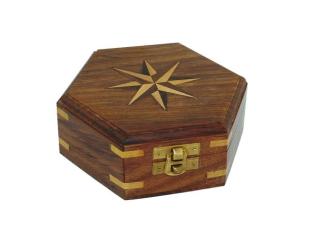 Hexagonal wooden box small model