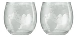 Frosted glasses with world map