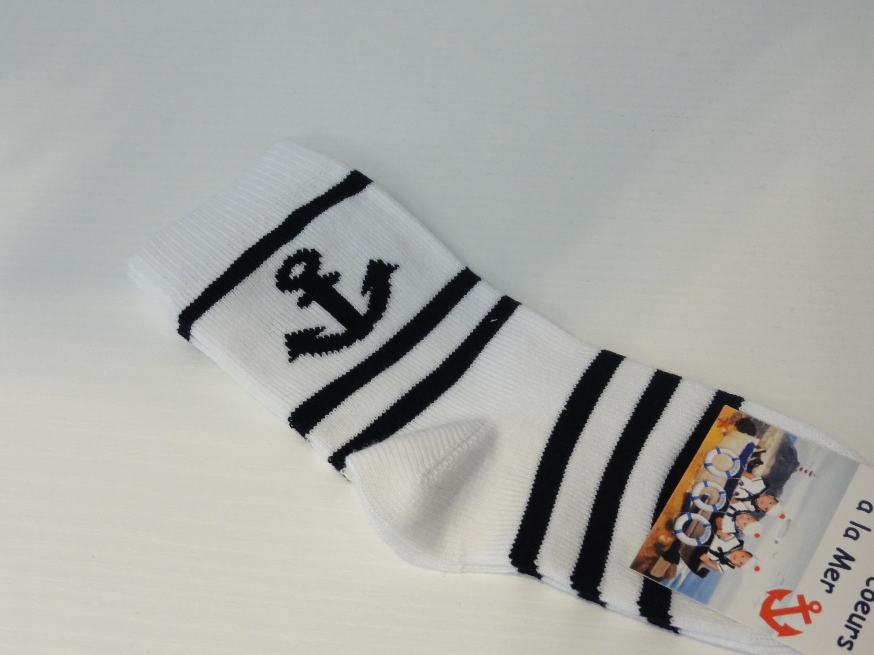 Pair of striped socks "anchor"