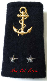 Fourreaux d'épaules Contre Amiral 2 étoiles (la paire)
