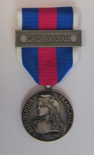 Médaille RVDSI Argent agrafe Garde Nationale