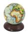 Globe sur socle en bois  H: 12,5cm, Ø: 10cm